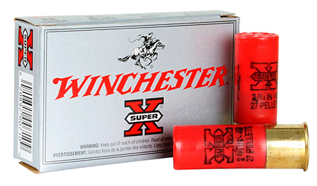 WINCHESTER SUPER-X 12GA 2.75" #4 BUCK 27 PELLETS 5RD 50BX/CS - for sale