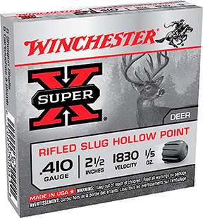 WINCHESTER SUPER-X 410 2.5" 1/5OZ RIFLED SLUG 15RD 10BX/CS - for sale