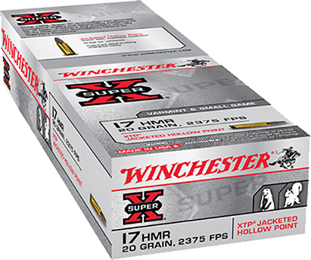 WINCHESTER SUPER-X 17HMR 20GR XTP JHP 2375FPS 50RD 20BX/CS - for sale