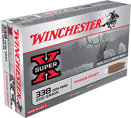 WINCHESTER SUPER-X 338 WIN MAG 200GR POWER POINT 20RD 10BX/CS - for sale