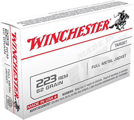 WINCHESTER USA 223 REM 62GR FMJ 20RD 50BX/CS - for sale