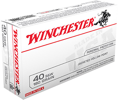 WINCHESTER USA 40 SW 180GR JHP 50RD 10BX/CS - for sale