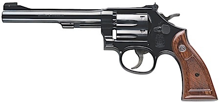 S&W 17 CLASSIC 22LR 6" AS BLUED CHECKERED WOOD GRIPS - for sale