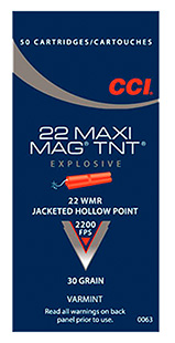 CCI MAXI-MAG 22WMR 30GR TNT JHP 2200FPS 50RD 40BX/CS - for sale