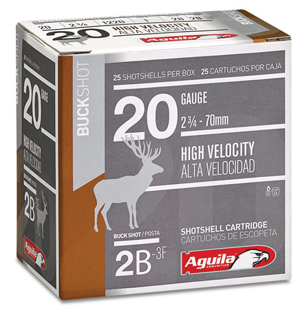 AGUILA SHOTSHELL 20GA 2.75" #2 BUCK 25RD 10BX/CS - for sale