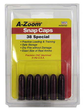 A-ZOOM METAL SNAP CAP .38 SPECIAL 6-PACK - for sale