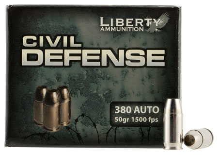 LIBERTY CIVIL DEFENSE 380 ACP 50GR COPPR HP 20RD 50BX/CS - for sale