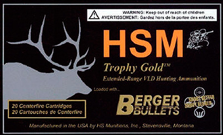 HSM TROPHY GOLD 243 WIN 95GR BERGER MATCH VLD 20RD 25BX/CS - for sale