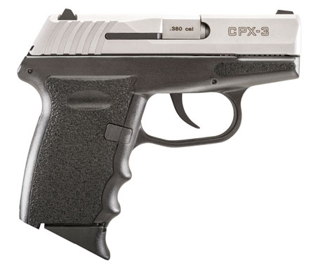 SCCY CPX3-CB PISTOL DAO .380 10RD STAINLESS/BLK W/O SAFETY - for sale