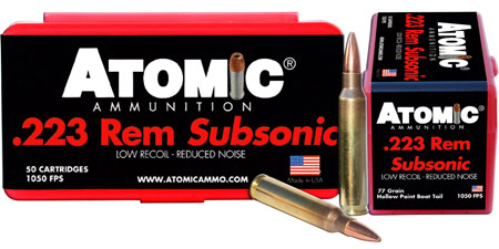 ATOMIC SUBSONIC 223 REM 77GR BTHP 50RD 10BX/CS - for sale