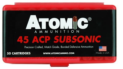 ATOMIC 45 ACP 250GR SUBSONIC JHP 50RD 10BX/CS - for sale