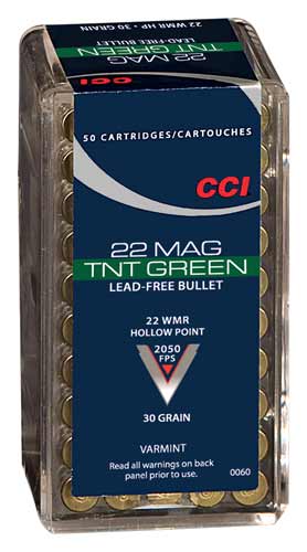 CCI TNT GREEN 22WMR LEAD FREE 2050FPS 50RD 40BX/CS - for sale
