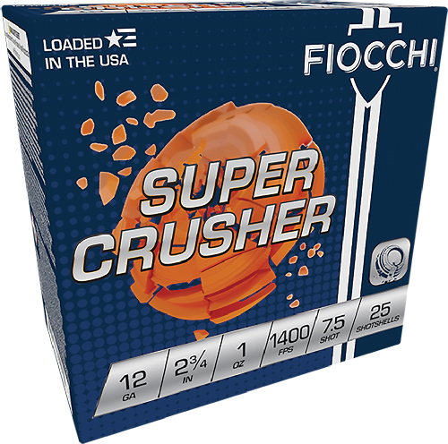 FIOCCHI CRUSHER 12GA 2.75" 1OZ #7.5 1300FPS 250RD CASE LOT - for sale
