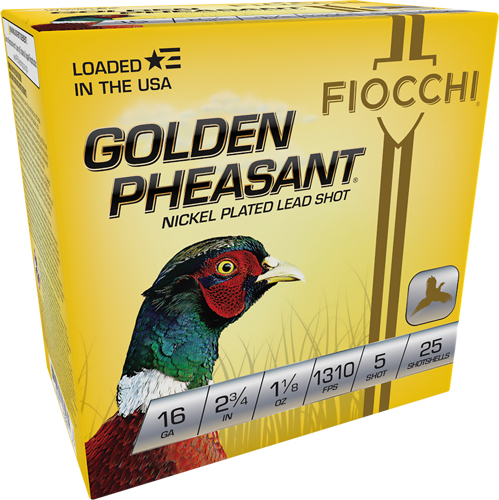 FIOCCHI GOLDEN PHEASANT 16GA 2.75" 1-1/8 #5 25RD 10BX/CS - for sale
