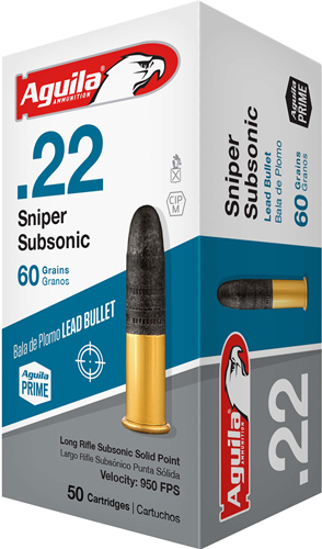 AGUILA SNIPER SUBSONIC 22LR 60GR LEAD-RN 1000RD CASE LOT - for sale