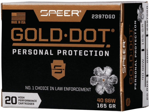 SPEER GOLD DOT 40 SW 165GR GDHP 20RD 10BX/CS - for sale