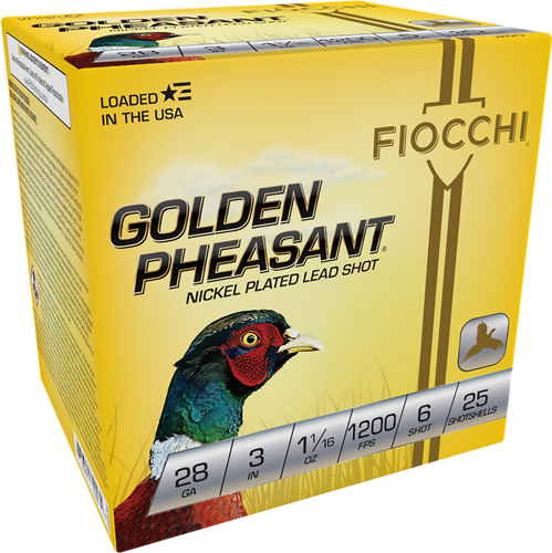 FIOCCHI GOLDEN PHEASANT 28GA 3" 1-1/16OZ #6 25RD 10BX/CS - for sale