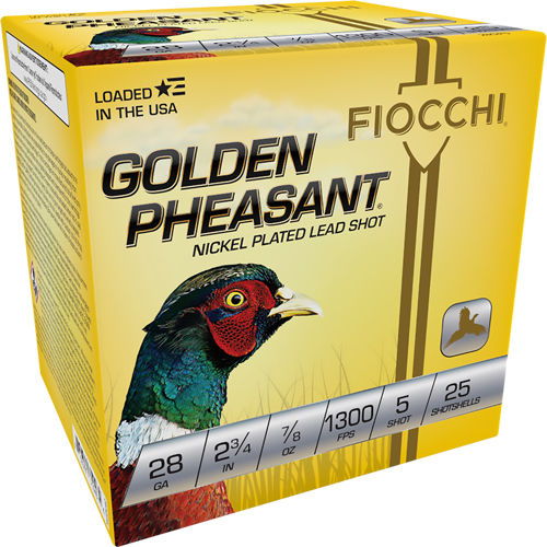 FIOCCHI GOLDEN PHEASANT 28GA 2.75" 7/8OZ #5 25RD 10BX/CS - for sale