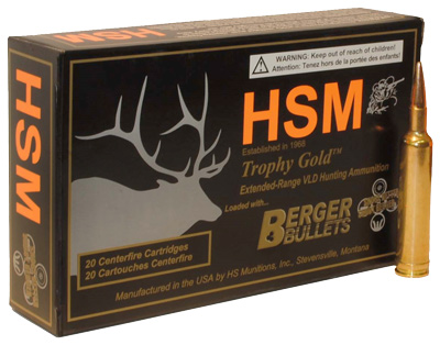 HSM TROPHY GOLD 338 LAPUA MAG 250GR BERGER OTM 20RD 20BX/CS - for sale
