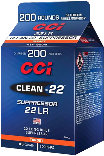 CCI SUPPRESSOR CLEAN 22LR 45GR LEAD-RN 1280FPS 200RD 10BX/CS - for sale