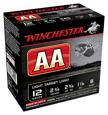 WINCHESTER AA 12GA 2.75" 1-1/8OZ #8 1145FPS 250RD CASE - for sale