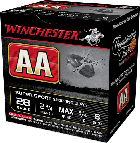 WINCHESTER AA 28GA 2.75" 3/4OZ #8 1300FPS 250RD CASE LOT - for sale