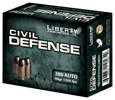 LIBERTY CIVIL DEFENSE 380 ACP 50GR COPPR HP 20RD 50BX/CS - for sale