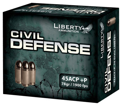 LIBERTY CIVIL DEFENSE 45 ACP 78GR HP 20RD 50BX/CS - for sale