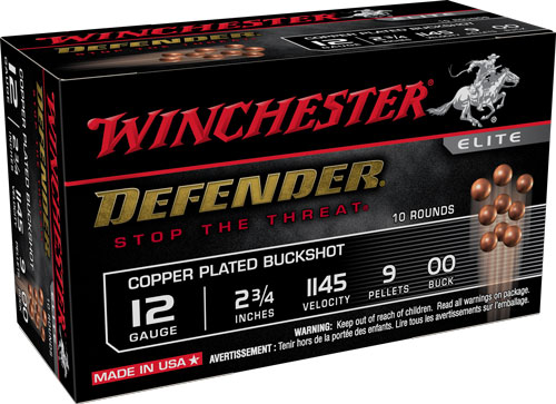 WINCHESTER DEFENDER 12GA 2.75" 00 BUCK 9 PELLETS 10RD 10BX/CS - for sale