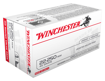 WIN USA 22-250 REM 45GR JHP 40/400 - for sale
