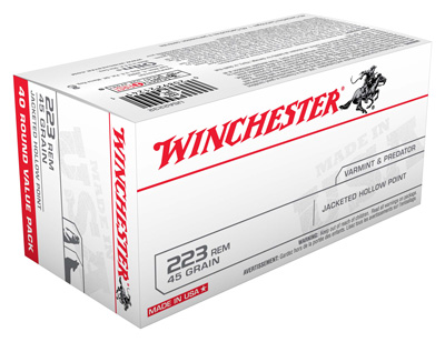 WINCHESTER USA 223 REM 45GR JHP 40RD 10BX/CS - for sale