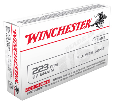 WINCHESTER USA 223 REM 62GR FMJ 20RD 50BX/CS - for sale