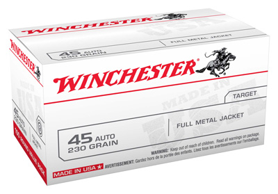 WINCHESTER USA 45 ACP 230GR FMJ-RN 100RD VALUE PACK 5BX/CS - for sale