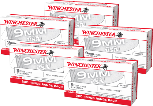WINCHESTER USA 9MM 115GR FMJ 1000RD CASE LOT - for sale