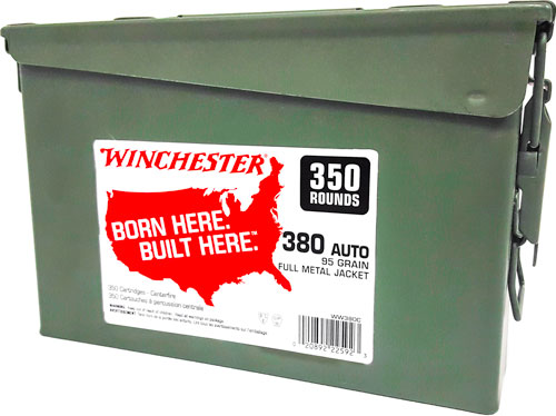 WINCHESTER 38 0ACP 95GR FMJ-RN CASE OF (2) 300RD CANS - for sale