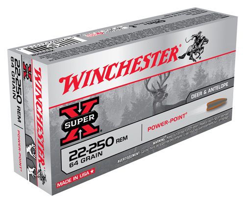 WINCHESTER SUPER-X 22-250 REM 64GR POWER POINT 20RD 10BX/CS - for sale