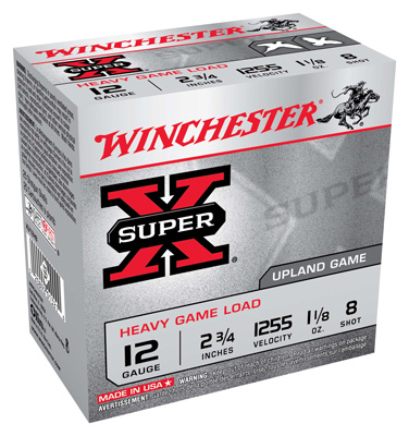 WINCHESTER SUPER-X 12GA 2.75" 1255FPS 1-1/8OZ #8 250RD CASE - for sale