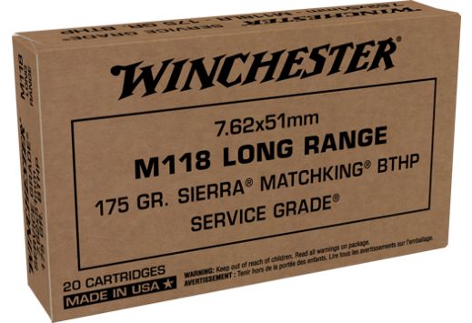 WINCHESTER 7.62x51 175GR MATCHKING BTHP 20RD 25BX/CS - for sale