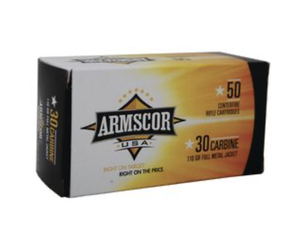 ARMSCOR 30 CARBINE 110GR FMJ 50RD 20BX/CS - for sale