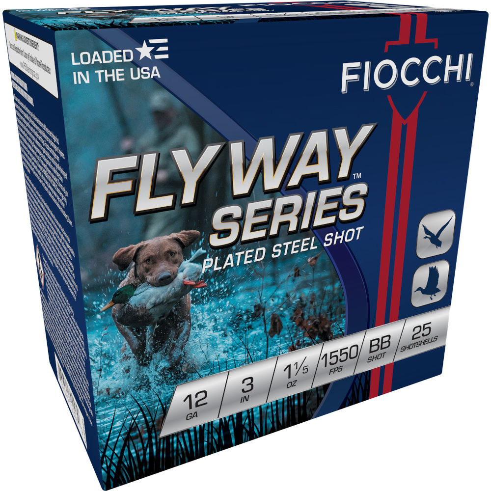 FIOCCHI FLYWAY 12GA 3" 1-1/5OZ #BB 1550FPS 25RD 10BX/CS - for sale