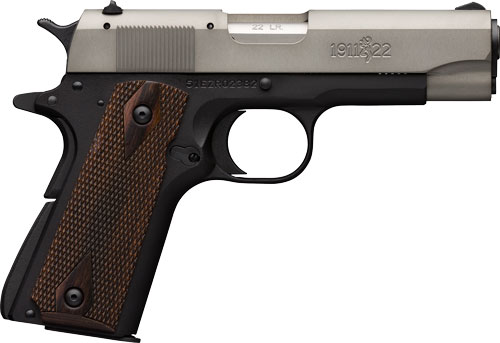 BROWNING 1911-22 22LR COMPACT 3.58" MATTE GRAY/ROSEWOOD - for sale