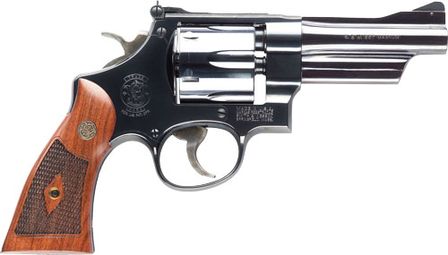 S&W 27 CLASSIC .357 4"AS BLUED CHECKERED WOOD GRIPS - for sale