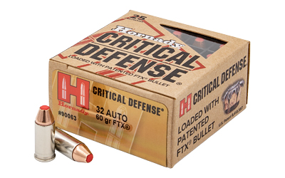 Hornady - Critical Defense - 32 ACP (7.65 BROWNING) - AMMO CD 32 AUTO 60 GR FTX 25/BX for sale
