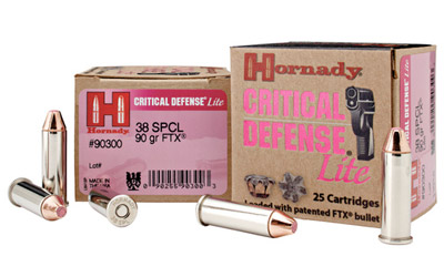 HORNADY CRITICAL DEFENSE LITE 38 SPECIAL 90GR FTX 25RD 10B/C - for sale
