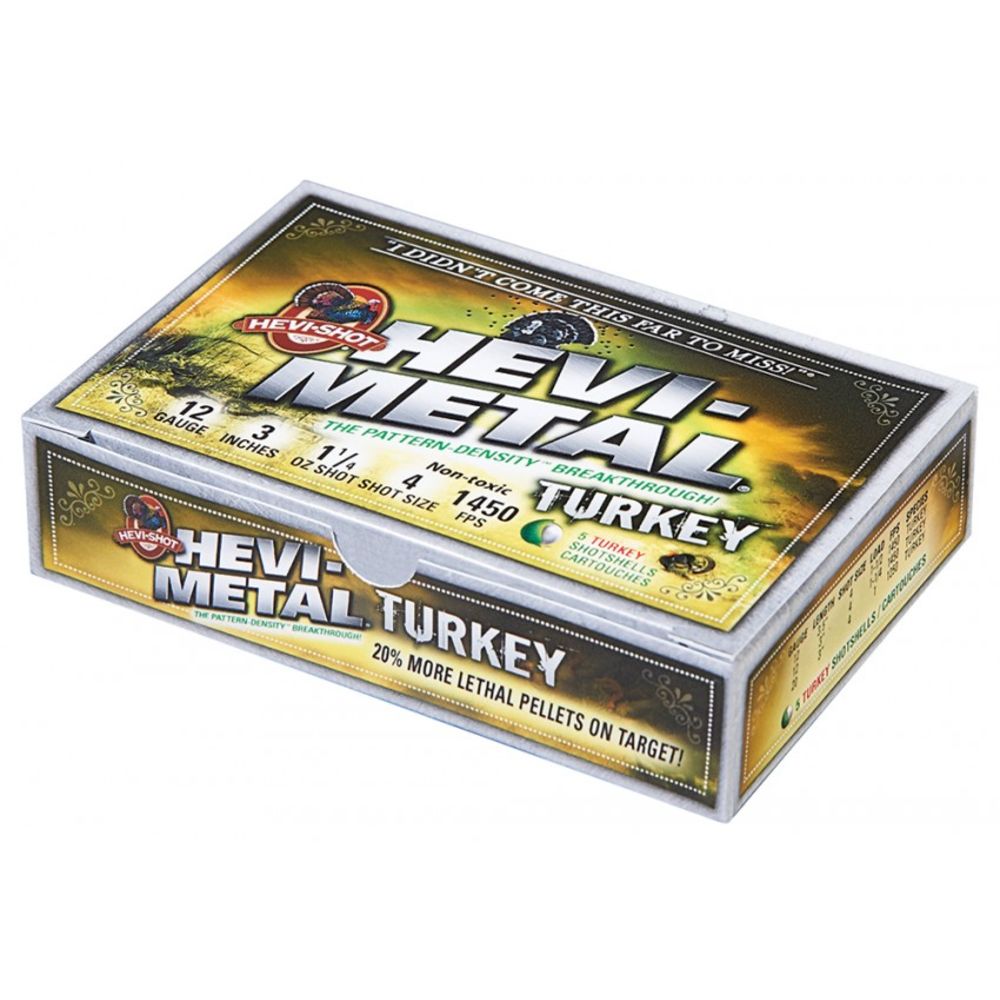 HEVI-SHOT HEVI-METAL TURKEY 12GA 3" 1-1/4OZ #4 5RD 10/CS< - for sale