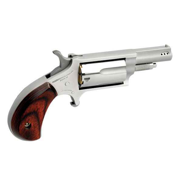 NAA MINI-REVOLVER COMBO 1-5/8" 22LR/22WMR S/S PORTED WOOD - for sale
