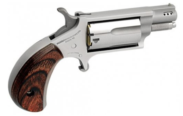 NAA MINI-REVOLVER COMBO 1-1/8" 22LR/22WMR S/S PORTED WOOD - for sale