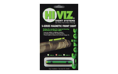 HIVIZ SHOTGUN FRONT SIGHT MAGNETIC RIB .218-.328" GREEN - for sale