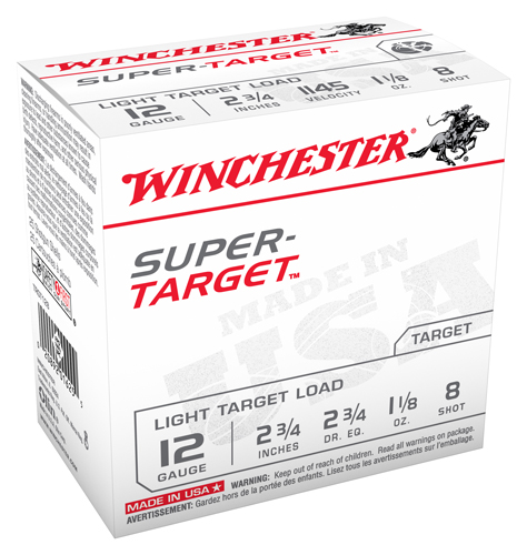 WINCHESTER TARGET 12GA 2.75" 1-1/8OZ #8 1145FPS 250RD CASE - for sale