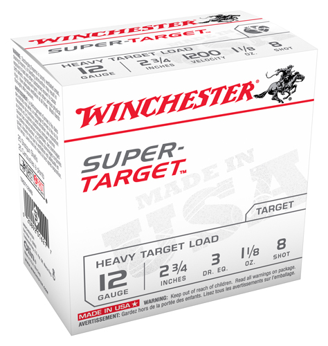 WINCHESTER TARGET 12GA 2.75" 1-1/8OZ #8 1200FPS 250RD CASE - for sale